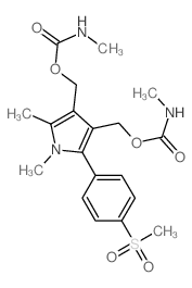 1H-Pyrrole-3,4-dimethanol, 1, 2-dimethyl-5-[4- (methylsulfonyl)phenyl]-, bis(methylcarbamate) (ester)结构式
