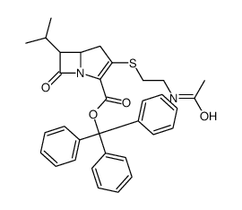 trityl 3-(2-acetamidoethylsulfanyl)-7-oxo-6-propan-2-yl-1-azabicyclo[3 .2.0]hept-2-ene-2-carboxylate结构式