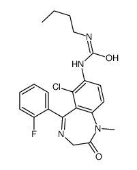 1-butyl-3-[6-chloro-5-(2-fluorophenyl)-1-methyl-2-oxo-3H-1,4-benzodiazepin-7-yl]urea Structure