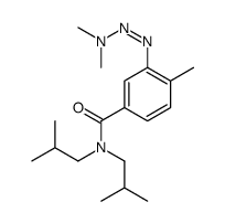 3-(dimethylaminodiazenyl)-4-methyl-N,N-bis(2-methylpropyl)benzamide结构式