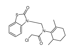 2-chloro-N-(2,6-dimethylcyclohexen-1-yl)-N-[(2-oxo-1,3-benzothiazol-3-yl)methyl]acetamide结构式