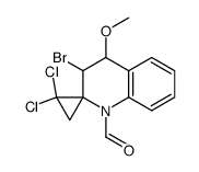 3-bromo-2,2-dichloro-1'-formyl-1',2',3',4'-tetrahydrospiro[cyclopropane-1,2'-quinoline]结构式