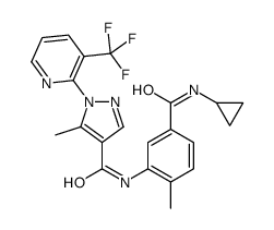 1H-Pyrazole-4-carboxamide, N-[5-[(cyclopropylamino)carbonyl]-2-Methylphenyl]-5-Methyl-1-[3-(trifluoromethyl)-2-pyridinyl]- structure