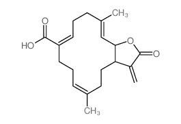 Cyclotetradeca[b]furan-10-carboxylicacid, 2,3,3a,4,5,8,9,12,13,15a-decahydro-6,14-dimethyl-3-methylene-2-oxo-,(3aS,6E,10E,14E,15aS)- structure