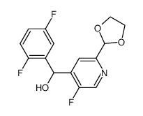4-[(2,5-difluorophenyl)hydroxymethyl]-2-(1,3-dioxolan-2-yl)-5-fluoropyridine结构式
