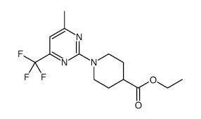 4-Piperidinecarboxylic acid, 1-[4-methyl-6-(trifluoromethyl)-2-pyrimidinyl]-, ethyl ester Structure