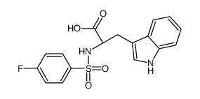 (2S)-2-[(4-fluorophenyl)sulfonylamino]-3-(1H-indol-3-yl)propanoic acid结构式