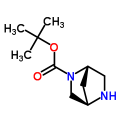 2-Methyl-2-propanyl (1S,4R)-2,5-diazabicyclo[2.2.1]heptane-2-carboxylate结构式