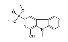9-methyl-3-(trimethoxymethyl)-2H-pyrido[3,4-b]indol-1-one结构式