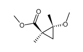 t-2-Methoxy-1,c-2-dimethyl-r-1-cyclopropancarbonsaeure-methylester结构式