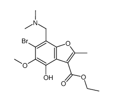 6-Bromo-7-dimethylaminomethyl-4-hydroxy-5-methoxy-2-methyl-benzofuran-3-carboxylic acid ethyl ester结构式