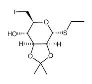ethyl 6-deoxy-6-iodo-2,3-O-isopropylidene-1-thio-α-D-mannopyranoside结构式