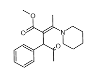 4-Oxo-3-phenyl-2-[1-piperidin-1-yl-eth-(E)-ylidene]-pentanoic acid methyl ester Structure