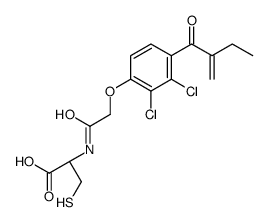 (2R)-2-[[2-[2,3-dichloro-4-(2-methylidenebutanoyl)phenoxy]acetyl]amino]-3-sulfanylpropanoic acid Structure