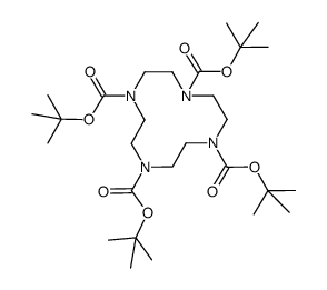 1,4,7-tris(tert-butyloxycarbonyl)-1,4,7,10-tetraazacyclododecane结构式