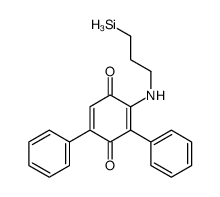 3,5-diphenyl-2-(3-silylpropylamino)cyclohexa-2,5-diene-1,4-dione Structure