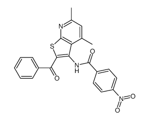 N-(2-benzoyl-4,6-dimethylthieno[2,3-b]pyridin-3-yl)-4-nitrobenzamide结构式
