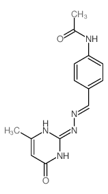 N-[4-[(Z)-[(4-methyl-6-oxo-3H-pyrimidin-2-yl)hydrazinylidene]methyl]phenyl]acetamide structure