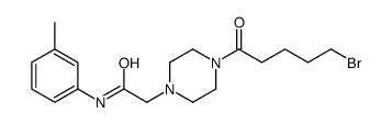 2-[4-(5-bromopentanoyl)piperazin-1-yl]-N-(3-methylphenyl)acetamide结构式