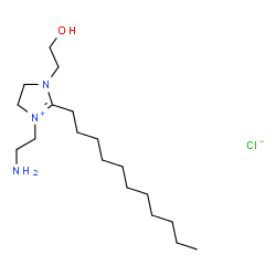 1-(2-aminoethyl)-4,5-dihydro-3-(2-hydroxyethyl)-2-undecyl-1H-imidazolium chloride structure