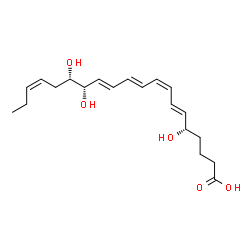 5,14,15-Trihydroxy-6,8,10,12,17-eicosapentaenoic acid structure