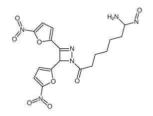 7-amino-1-[3,4-bis(5-nitrofuran-2-yl)-3H-diazet-2-yl]-7-nitrosoheptan-1-one Structure