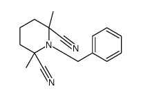 1-benzyl-2,6-dimethylpiperidine-2,6-dicarbonitrile结构式