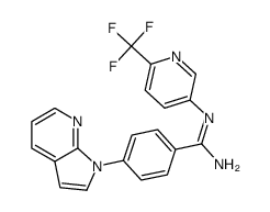 N'-(6-(trifluoromethyl)pyridin-3-yl)-4-(1H-pyrrolo[2,3-b]pyridin-1-yl)benzamidine Structure