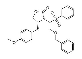 (4S)-3-[2-(benzyloxy)-1-(phenylsulfonyl)ethyl]-4-(4-methoxybenzyl)-1,3-oxazolidin-2-one Structure