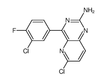 6-chloro-4-(3-chloro-4-fluorophenyl)-pyrido[3,2-d]pyrimidin-2-ylamine Structure