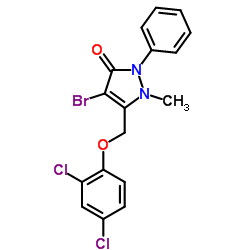 4-Bromo-5-[(2,4-dichlorophenoxy)methyl]-1-methyl-2-phenyl-1,2-dihydro-3H-pyrazol-3-one Structure