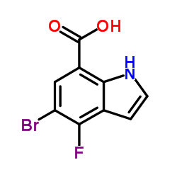 5-Bromo-4-fluoro-1H-indole-7-carboxylic acid结构式