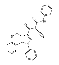 2-cyano-3-(1,4-dihydro-1-phenyl-(1)-benzothiopyrano(4,3-c)pyrazol-3-yl)-3-oxo-N-phenylpropanamide结构式