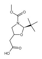 (2R)-2-(tert-Butyl)-3-methoxycarbonyl-1,3-oxazolidin-5-ylessigsaeure Structure