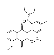 2-(2-N,N-diethylcarbamoyl-4-methyl-6-methoxyphenyl)-3-hydroxy-5-methoxy-1,4-naphthoquinone Structure