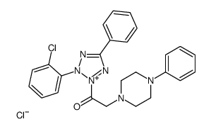 1-[3-(2-chlorophenyl)-5-phenyl-1H-tetrazol-1-ium-2-yl]-2-(4-phenylpiperazin-1-yl)ethanone,chloride Structure