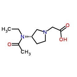 {(3S)-3-[Acetyl(ethyl)amino]-1-pyrrolidinyl}acetic acid结构式