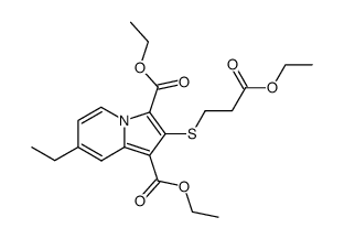 2-(2-Ethoxycarbonyl-ethylsulfanyl)-7-ethyl-indolizine-1,3-dicarboxylic acid diethyl ester Structure