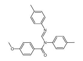 4-Methoxy-N-p-tolyl-N-[(E)-p-tolylimino-methyl]-benzamide结构式