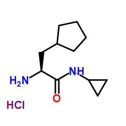 (S)-2-氨基-3-环戊基-N-环丙基丙酰胺盐酸盐结构式