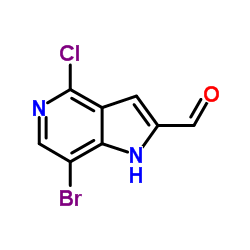 7-Bromo-4-chloro-1H-pyrrolo[3,2-c]pyridine-2-carbaldehyde结构式