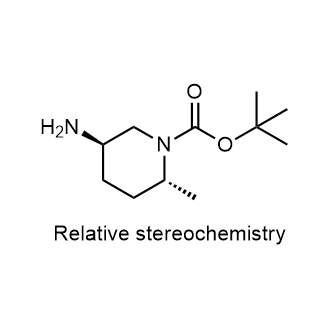 相对叔丁基(2R,5R)-5-氨基-2-甲基哌啶-1-羧酸盐结构式