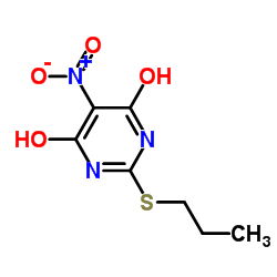 5-Nitro-2-(propylthio)pyrimidine-4,6-diol structure