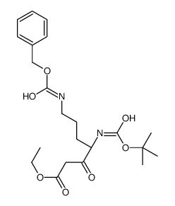 ETHYL 4(S)-BOC-AMINO-7-CBZ-AMINO-3-OXO-HEPTANOATE结构式