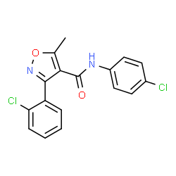 3-(2-chlorophenyl)-N-(4-chlorophenyl)-5-methylisoxazole-4-carboxamide结构式