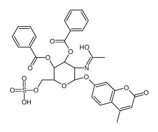 7-[[2-(Acetylamino)-3,4-di-O-benzoyl-2-deoxy-6-O-sulfo-α-D-glucopyranosyl]oxy]-4-Methyl-2H-1-benzopyran-2-one结构式