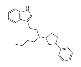 butyl-(2-indol-3-yl-ethyl)-(1-phenyl-pyrrolidin-3-yl)-amine结构式