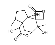 (1R,4R,5R,6R,6aR,9R,9aS)-4,5,6a,7,8,9-Hexahydro-1,5,6a-trihydroxy-5,9-dimethylspiro[6H-4,9a-methanocyclopenta[d]oxocin-6,3'-oxetane]-2,2'(1H)-dione结构式