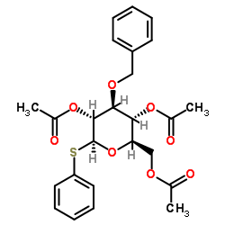 Phenyl 2,4,6-tri-O-acetyl-3-O-benzyl-1-thio-β-D-glucopyranoside结构式