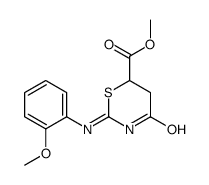 Tetrahydro-2-[(o-methoxyphenyl)imino]-4-oxo-2H-1,3-thiazine-6-carboxylic acid methyl ester结构式